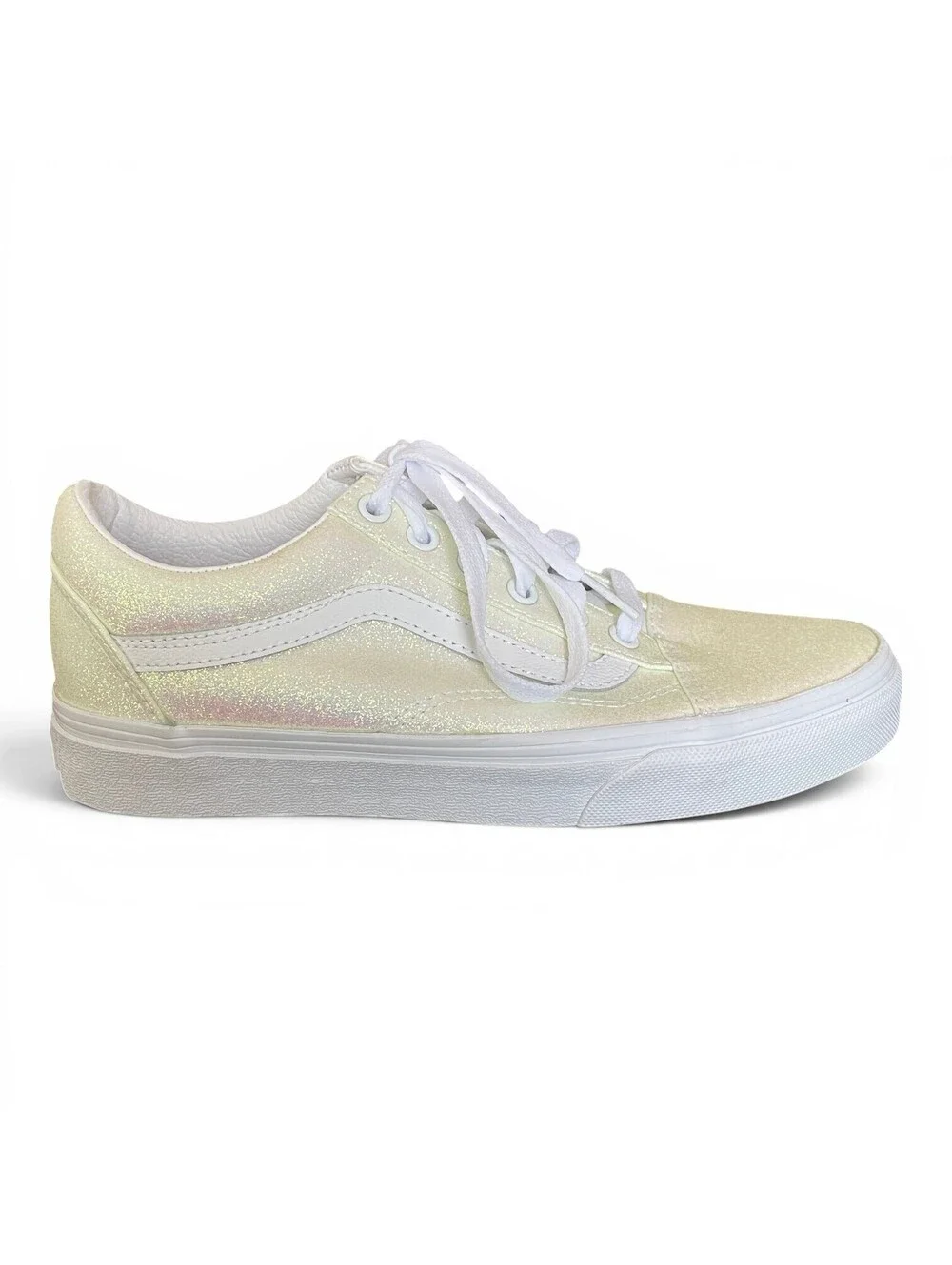VANS Old Skool UV Glitter White/Pink Shoes Women Size 7 BNIB